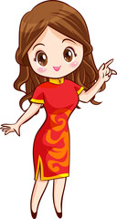 beautiful chinese woman character in traditional style dress