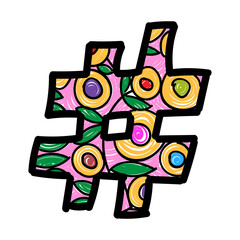 Colored Hashtag Symbol  