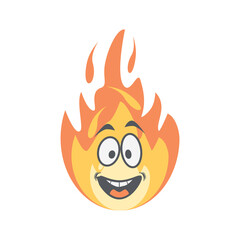 Emoticon Cute Fire Fiery Flame Bright Fireball Flames