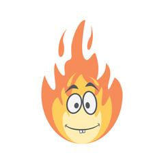 Emoticon Cute Fire Fiery Flame Bright Fireball Flames