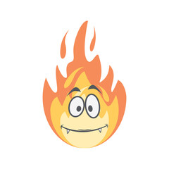 Emoticon Cute Fire Fiery Flame Bright Fireball Flames