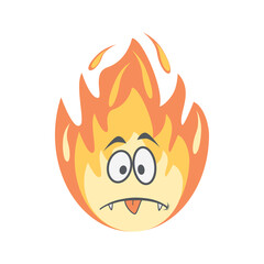 Emoticon Cute Fire Fiery Flame Bright Fireball Flames
