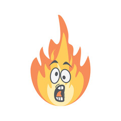 Emoticon Cute Fire Fiery Flame Bright Fireball Flames