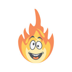 Emoticon Cute Fire Fiery Flame Bright Fireball Flames