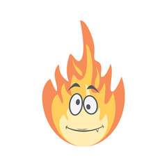 Emoticon Cute Fire Fiery Flame Bright Fireball Flames