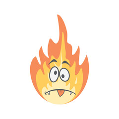 Emoticon Cute Fire Fiery Flame Bright Fireball Flames