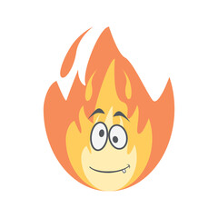Emoticon Cute Fire Fiery Flame Bright Fireball Flames
