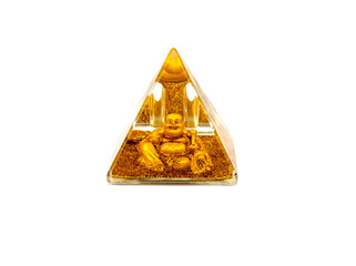 pen stand in the form of a pyramid with a buda on a white background