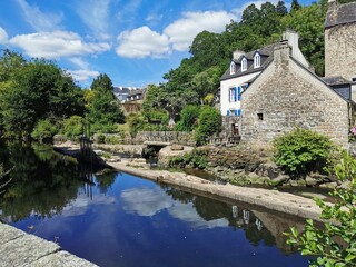 Fototapeta na wymiar Views of the lake in the village of Huelgoat in Brittany, France.
