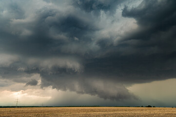 Storm clouds over the field