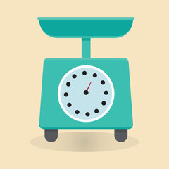 digital weighing machine for food scale mass kilogram device equipment tool appliance vector illustration