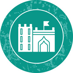 Fototapeta premium Castle with Flag Icon