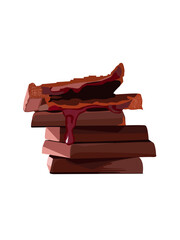 chocolate desserts vector illustration design element
