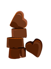 Love shape chocolate desserts vector illustration design element
