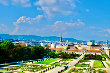 Wunderschöne Architektur und Blick über Wien Österreich 