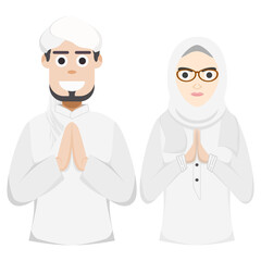 Muslim Couple White Costume