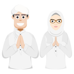 Muslim Couple White Costume