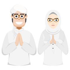 Muslim Couple White Costume