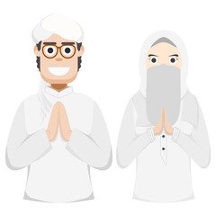 Muslim Couple White Costume