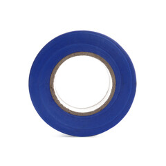 Reel of blue insulating tape isolated on white