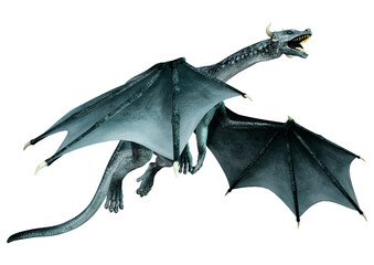 3D Rendering Fairy Tale Dragon on White © photosvac