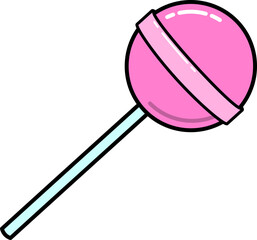 Candy, Lollipop icon. Line art. White background. Social media icon. Business concept. Sign, symbol, web element. Tattoo template. Website pictogram.