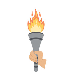 Torch Light Holding By One Right Hand Fire fiery flame bright fireball flames Torchlight Red