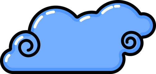 Cloud icon. Line art. White background. Social media icon. Business concept. Sign, symbol, web element. Tattoo template. Website pictogram.