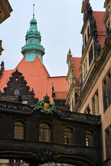 Fototapeta na wymiar Architectural fragment in the city center. Dresden, Germany