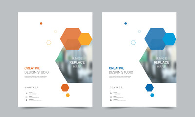 Cover design for annual report and business catalog, magazine, flyer or booklet. Brochure template layout. A4 cover vector EPS-10