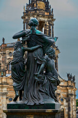 Street statue in the center of Dresden