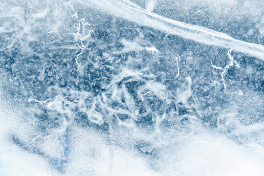 Ice texture background. Textured cold frosty surface of ice