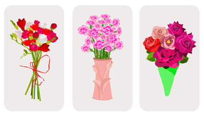 Beautiful flower hand drawn one line art illustration vector drawing design bundle

