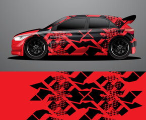 Rally car decal graphic wrap vector, abstract background
