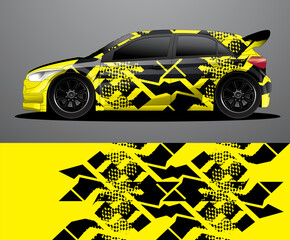 Rally car decal graphic wrap vector, abstract background
