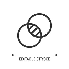 Double exposure pixel perfect linear ui icon. Combine two images at one. Photography editor. GUI, UX design. Outline isolated user interface element for app and web. Editable stroke. Arial font used