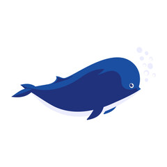 Bleuga Whale Swimming Concept vector color icon design, Deep sea creature symbol, Aquatic Elements Sign, Underwater animal stock illustration