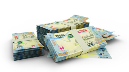 3D Stack of Malagasy ariary notes
