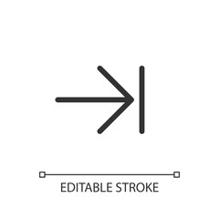 Next step pixel perfect linear ui icon. Web browser navigation. Digital program feature. GUI, UX design. Outline isolated user interface element for app and web. Editable stroke. Arial font used
