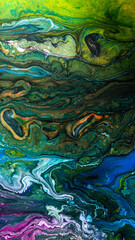 Green Acrylic pour Liquid marble abstract surfaces Design.