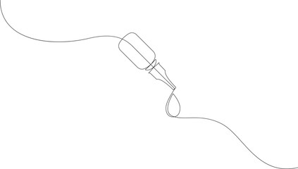 Fototapeta premium Continuous one line drawing. Cosmetics, oils or medical drops. Vector illustration.