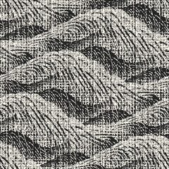 Monochrome  Distressed Canvas Textured Wavy Pattern