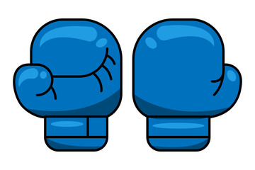 Boxing gloves cartoon in flat style. Vector illustration isolated on white background