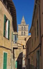 Fototapeta na wymiar The parish church of Mother Mary, Església de Santa Maria, in Sineu, Mallorca Spain
