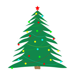 Christmas tree icon isolated on white background. Christmas and New Year holidays symbol