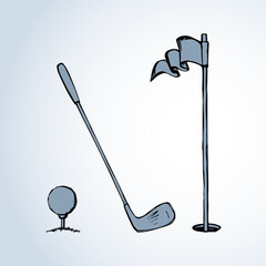 The golf ball. Vector drawing