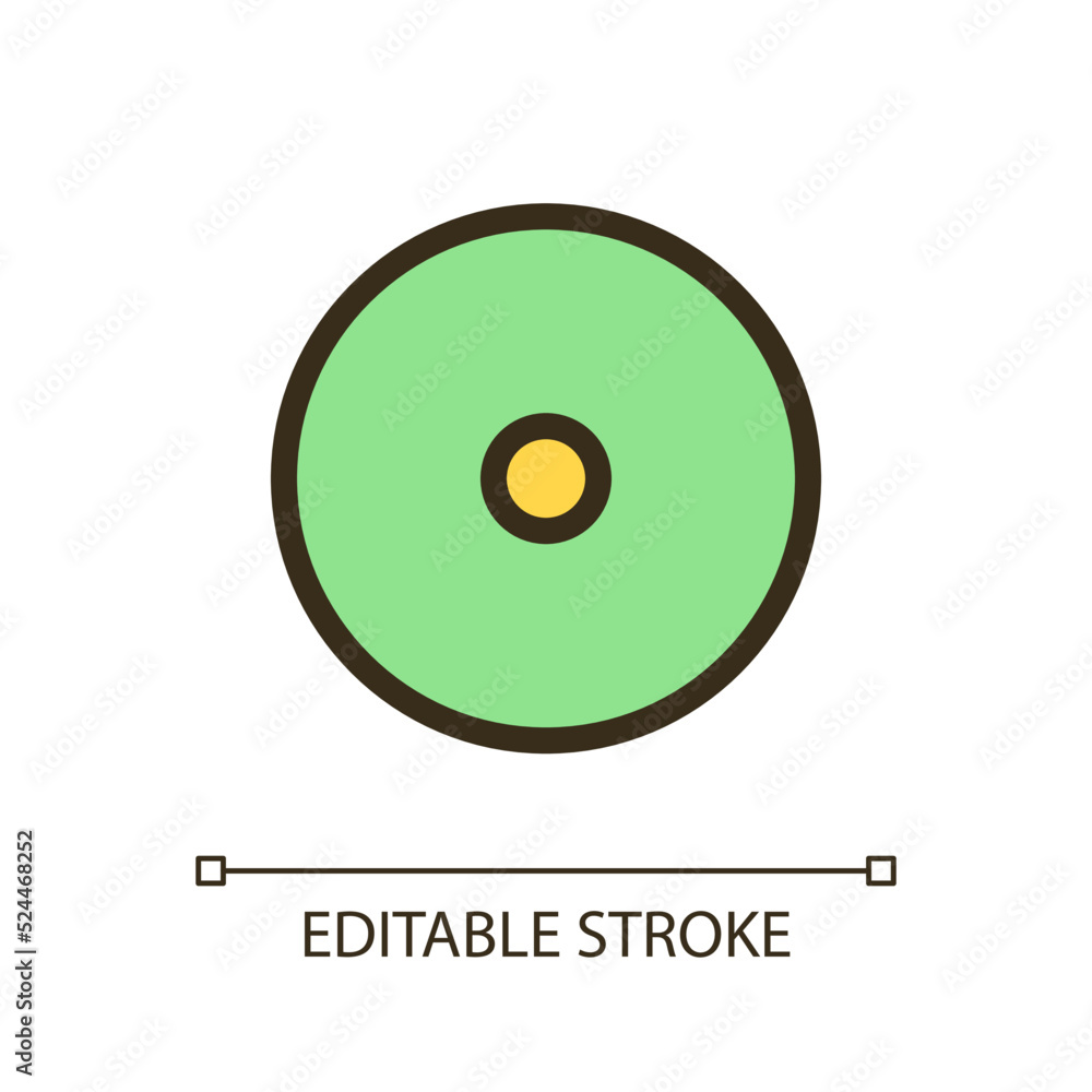 Poster disc storage pixel perfect rgb color ui icon. data record device. simple filled line element. gui, u