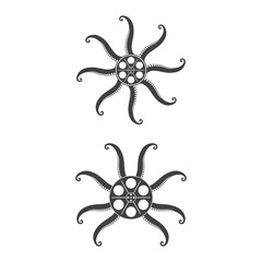 cinema octopus feet logo vector