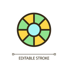 Lens filter pixel perfect RGB color ui icon. Objective glass accessory. Simple filled line element. GUI, UX design for mobile app. Vector isolated pictogram. Editable stroke. Arial font used