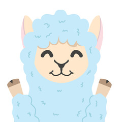 Cute alpaca  or lame fluffy head face